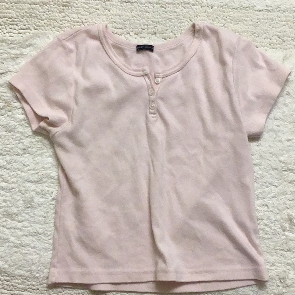 Brandy Melville out of season pink 3 Button up Top